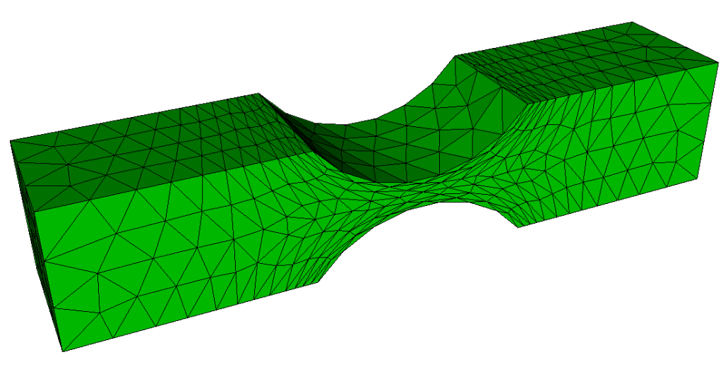 An anisotropic tet mesh produced with the new anisotropic meshing capability in Cubit®