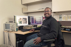 Man in office working on computer