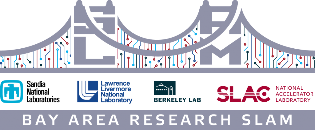 A logo of a bridge advertising the Bay Area Research Slam