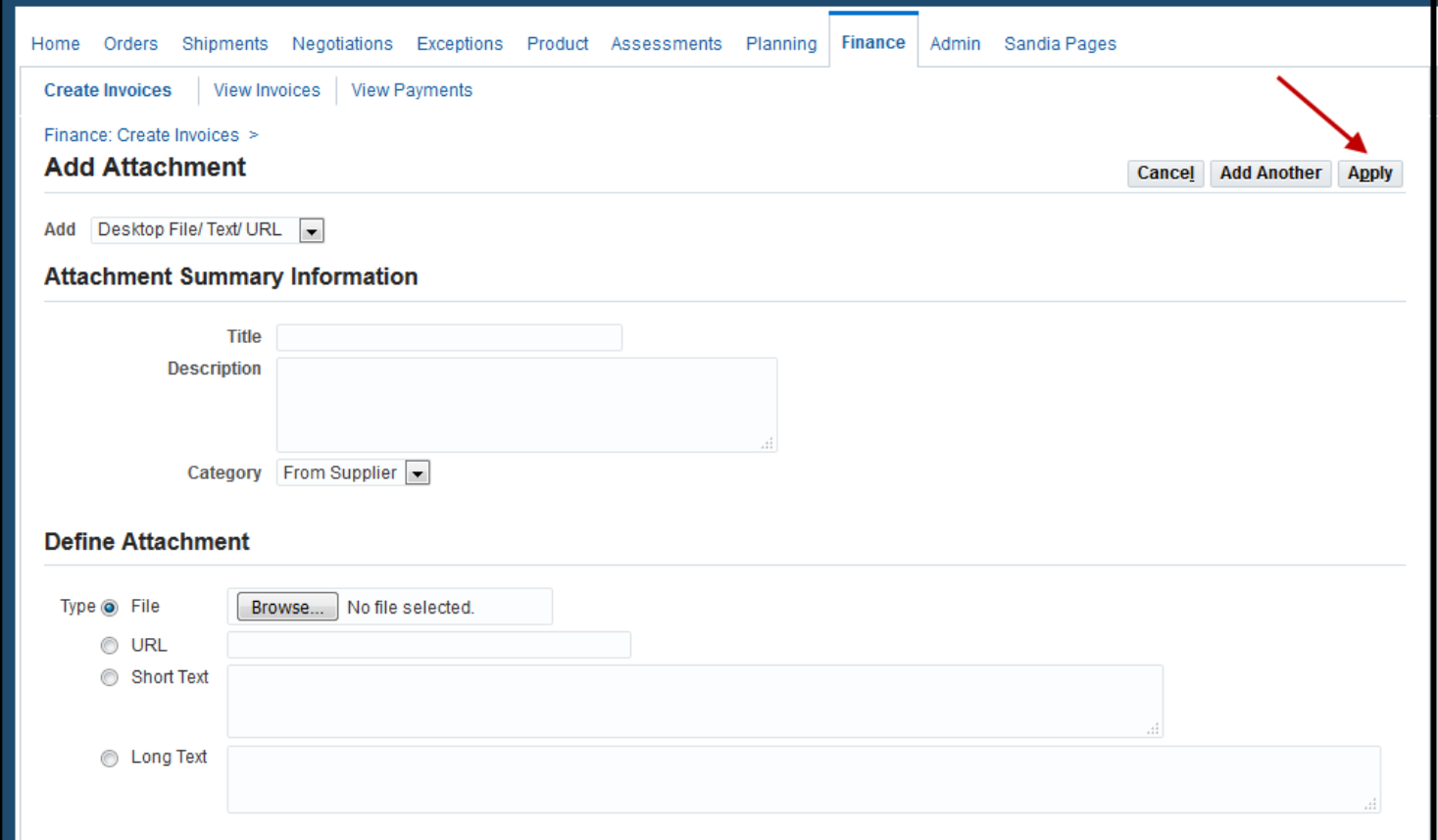 E-Invoice – Working with Sandia