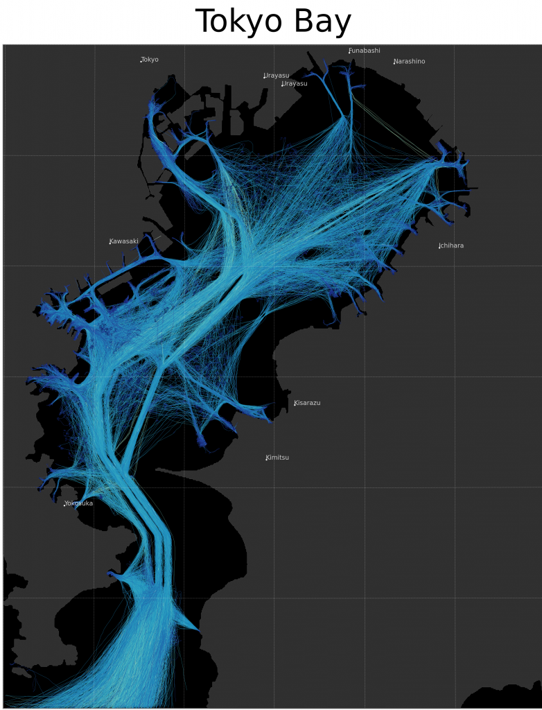 Shipping traffic in Tokyo Bay