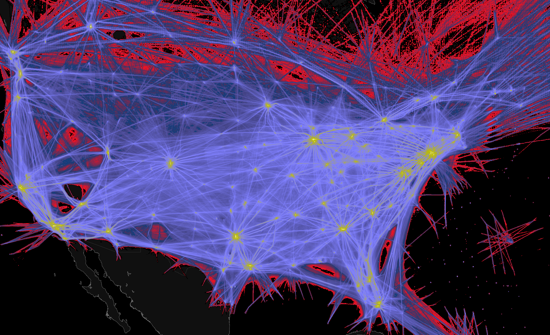 Spectral map of US airtraffic