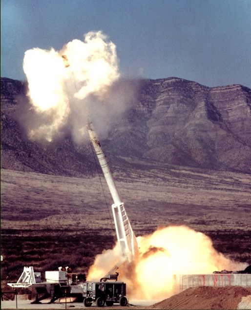 Davis gun in mid launch