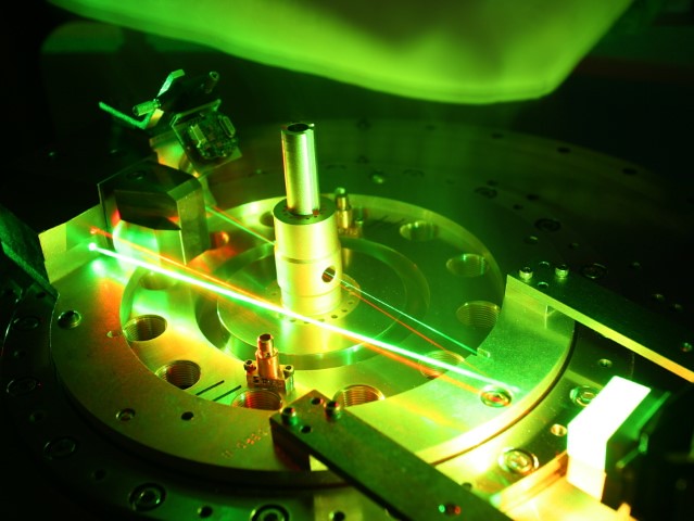 Lasers are aligning diagnostics and hardware.