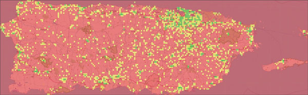 digital map of resilient microgrid locations for Puerto Rico