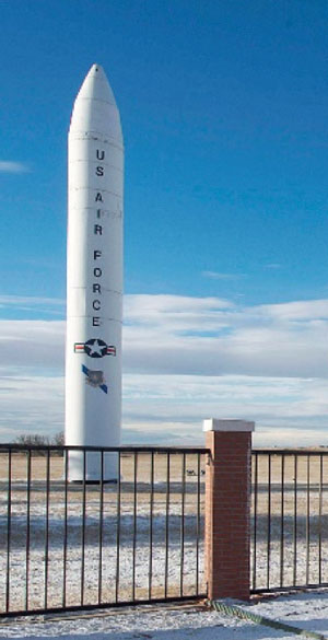 rocket on display outside museum