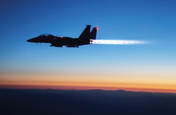 Silhouette of an F-15E