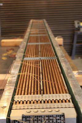 SANDIA’S SURROGATE Used Nuclear Fuel Assembly is made up of 264 rods, which typically contain nuclear fuel pellets held together in the rod cladding. Many of these assemblies are being stored in dry storage canisters awaiting transportation to final disposal.