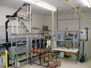 SANDIA VERTICAL FLUME facility used to generate experimental data for the shear strength of surrogate WIPP waste.