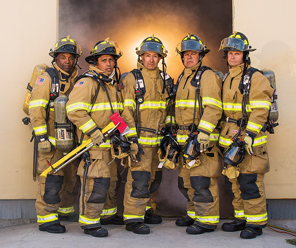 A five-man Emergency Response Team from Sandia, including, left to right, John Ledet, Dale Larez, Victor Marquez,  Richard Lovato, and Troy Hamby (all from 4236-1) nabbed top technical honors at the recent 19th HAZMAT Challenge at Los Alamos National Laboratory. For more about their big win, see the story on page 12.	(Photo by Randy Montoya)