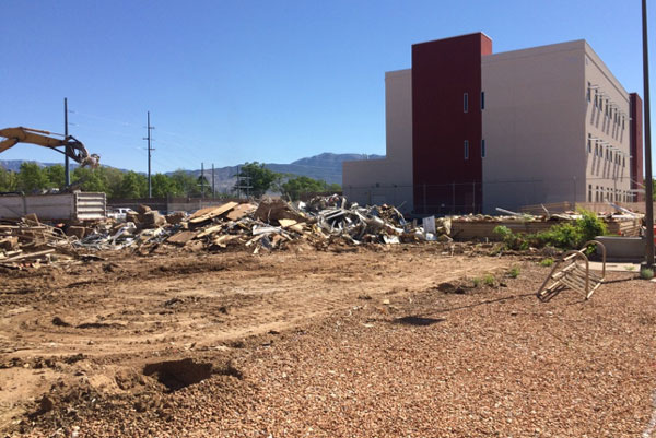 demolition work on trailers