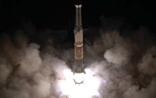 LAUNCH OF A MEDIUM RANGE ballistic missile Type 3 target in support of a 2014 Missile Defense Agency mission. The target was launched from Kauai Test Facility Pad 42.