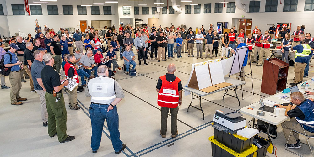 Representatives from Sandia and other agencies participate in the Cobalt Magnet 22 exercise.