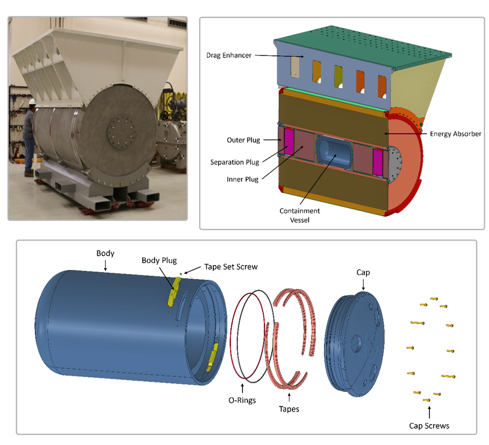 Figure 1. Large Plutonium Air Transport (LPAT) package and components.
