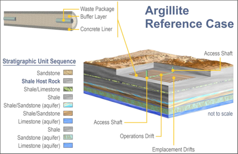 Figure 2. Graphical depiction of a generic shale argillite reference case.