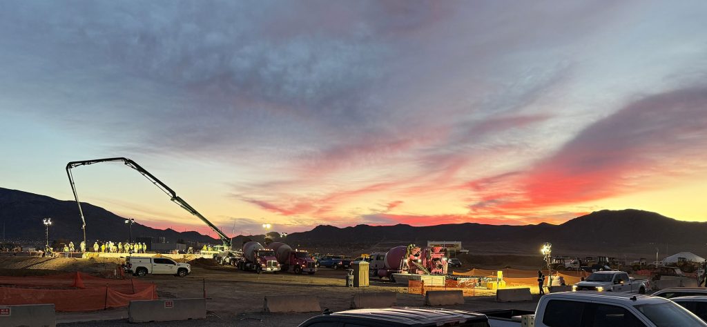 Early morning construction at the Power Sources Capability.