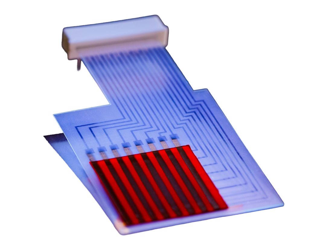 A wearable dosimeter patch designed to detect and direct proton radiation therapy so it accurately targets tumors.