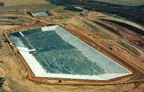 aerial view of a landfill cover
