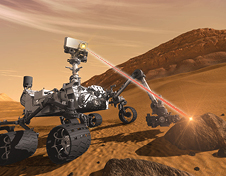 Laser blast rover on planet