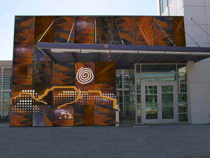 Artwork at CINT's main entrance, 2006