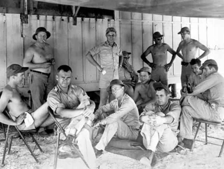 Members of the Z Division assembly group in the Pacific for Operation Crossroads