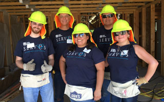 Group of volunteers for Habitat for Humanity