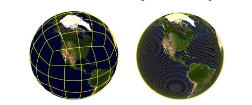 Ultra-low atmosphere grid (left) and ultra-low ocean grid (right).