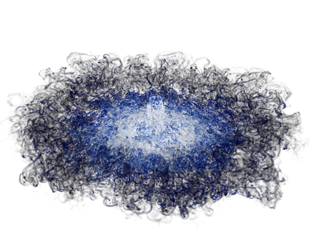The image shows an unstructured volume-rendered Q-criterion field for a Reynolds # ~10,000 turbulent impinging jet.  The performance improvements enabled rendering (for the first time) of the full unstructured dataset (nearly 2 billion Hexahedral elements).  The rendering of this image was supported by the ASC LSCI portfolio.