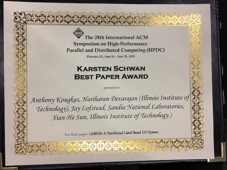 Karsten Schwan Best Paper Award