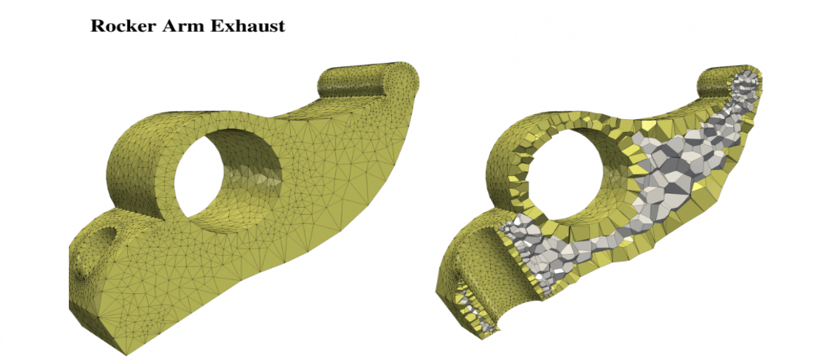 3D Rendering of a rocker arm exhaust