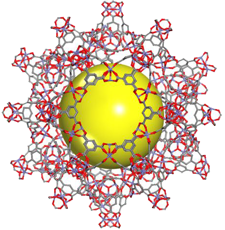 Mesoporous cages in MOF for O2