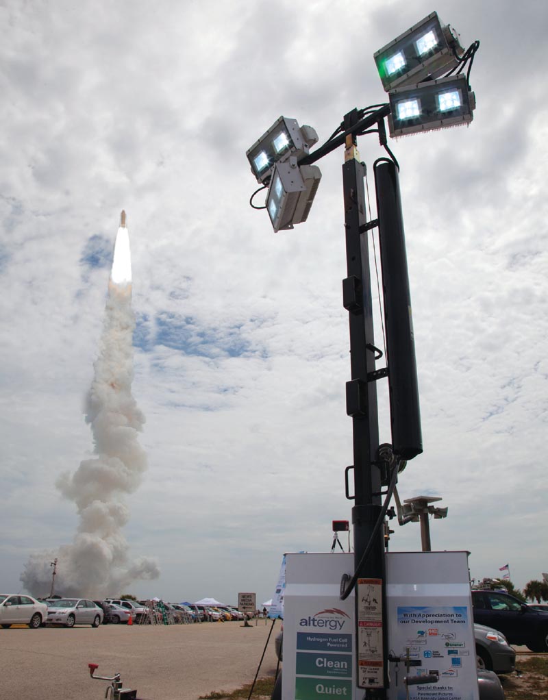 The Mobile Fuel Cell Light was deployed to the site of the final space shuttle launch (July, 2011) and observed by visitors, shuttle astronauts and members of the international media.