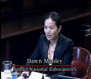 Image of Dawn Manley at CA Senate Committee meeting