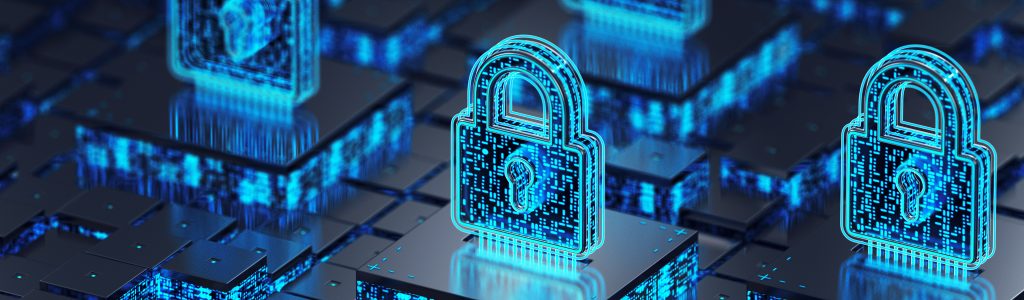 graphic of locks on computer switchboard