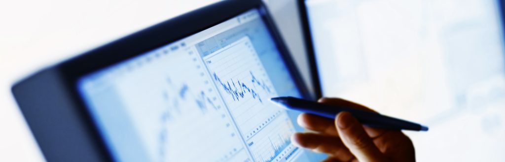 photo of graphs on a computer screen