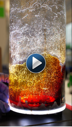 Click to watch an video of a bruised tamper-indicating container and a time-lapse video of a container <a href="https://www.sandia.gov/app/uploads/sites/275/2025/08/Drill_Video.mp4">being drilled into</a> and changing colors. (Videos by Craig Fritz) Members of the media may download and use the videos for the purpose of news story illustration.