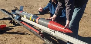 The dimpled rocket created by Sal Rodriguez and Graham Monroe was tested in December of 2022.