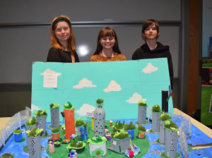 Students from Taos Municipal Charter School earned second place for their “Aquatopia” city as part of the 2025 Future City Competition. (Photo by Cliff Ho) Click on the thumbnail for a high-resolution image.