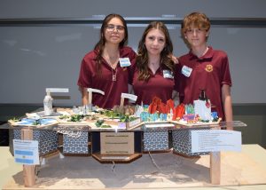 The team from NM International School earned the “People’s Choice” award in the 2025 Future City Competition. (Photo by Cliff Ho) Click on the thumbnail for a high-resolution image.