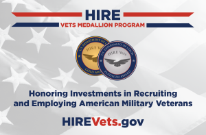 <strong>Sandia National Laboratories has again earned the HIRE Vets Platinum Medallion Award for its commitment to attracting, hiring and retaining veterans. </strong>(Graphic courtesy of the U.S. Department of Labor) Click on the thumbnail for a high-resolution image.