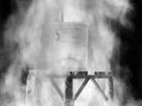 Infrared imaging diagnostic. (The IR imaging diagnostics at the TTC are used in temperature, radiometric, and imaging modes. Here it is used to view structural changes in a test item while fully engulfed in a hydrocarbon fuel fire.)