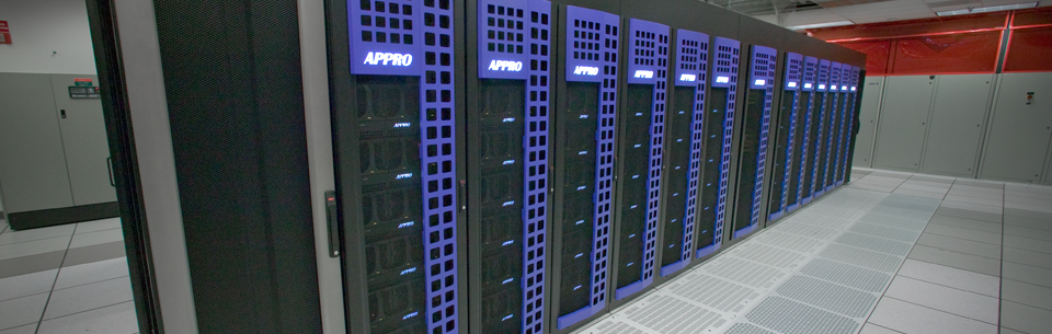 bank of appro computer racks