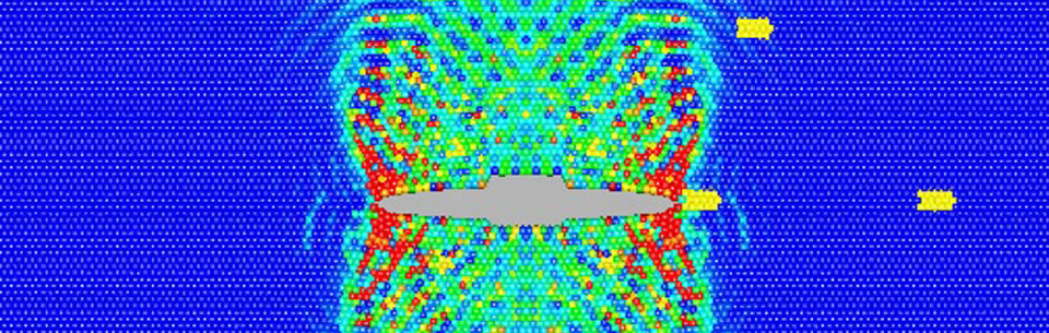 simulation of a crack in an object