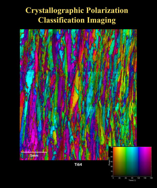 crystallographic orientation image of metal characterization scan
