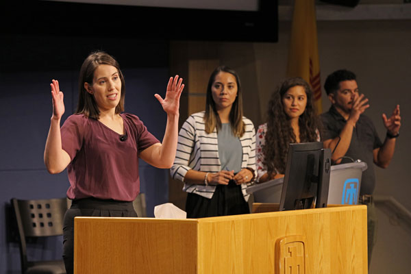 Sandia Labs Director Steve Younger speaks with the New Mexico State Legislature