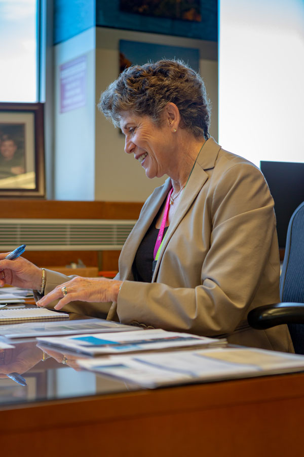 Dori at work in her office