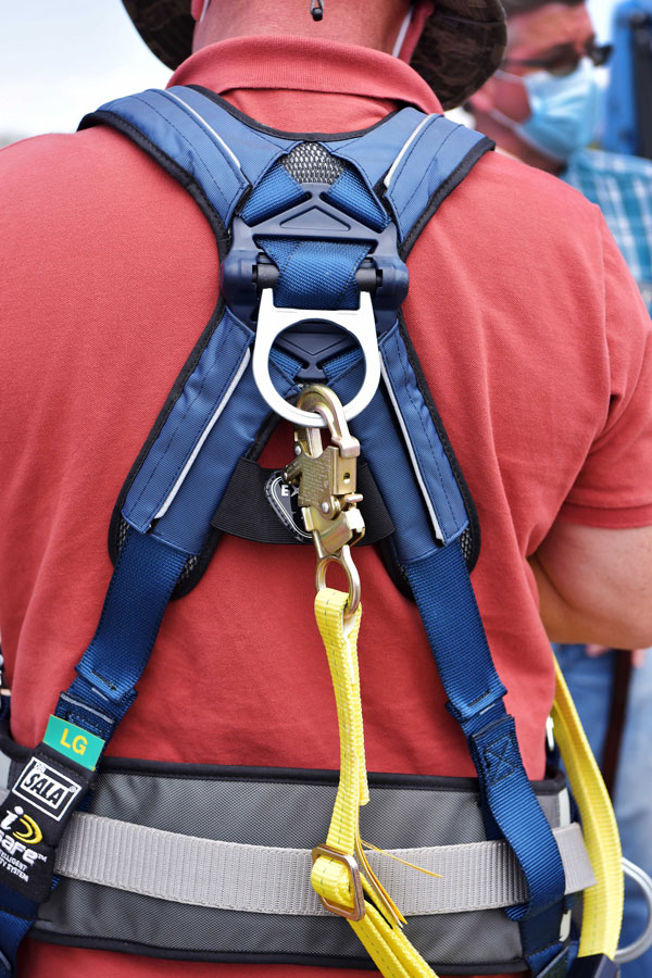 man in safety harness