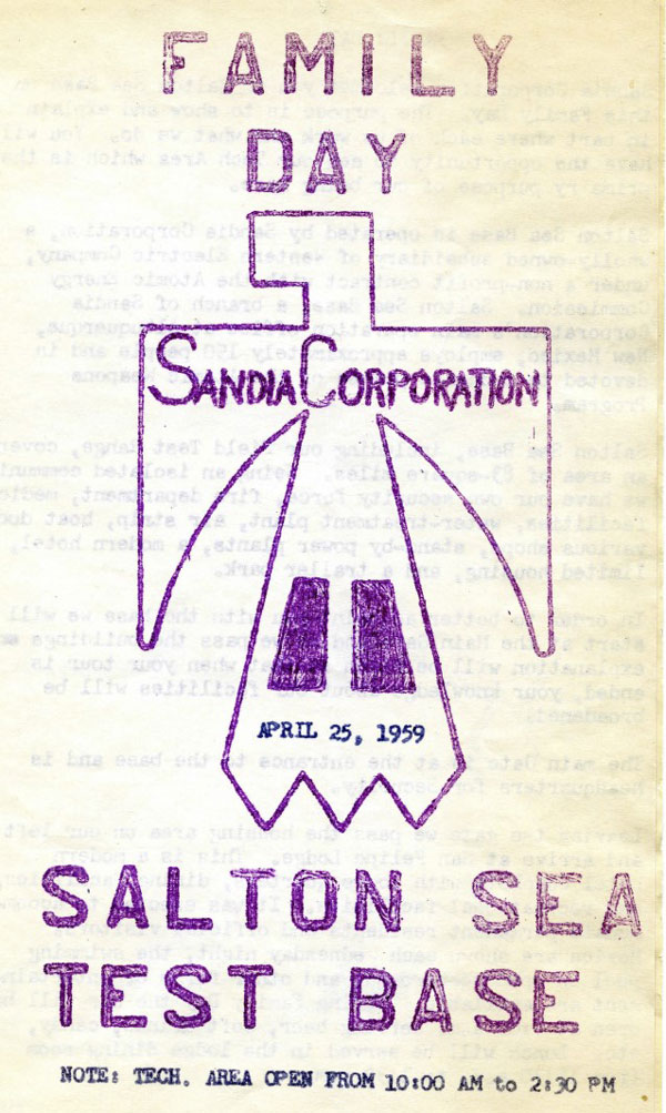 cover of Salton Sea 1959 event brochure