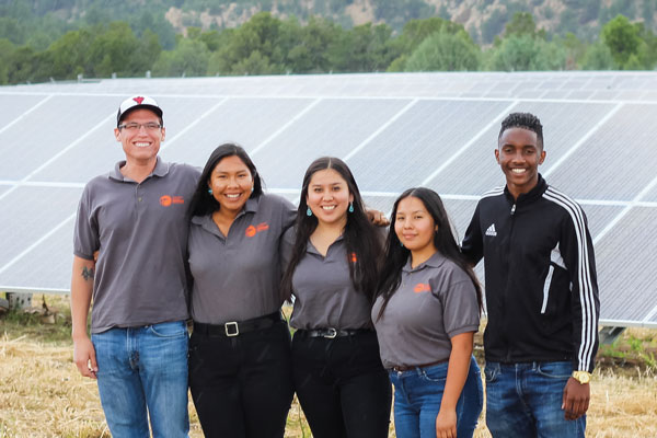 Indian Energy Intern Program participants in solar field