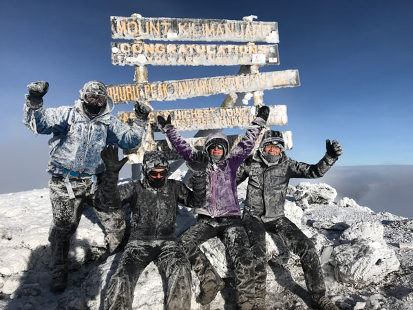 group photo at Kilimanjaro summit